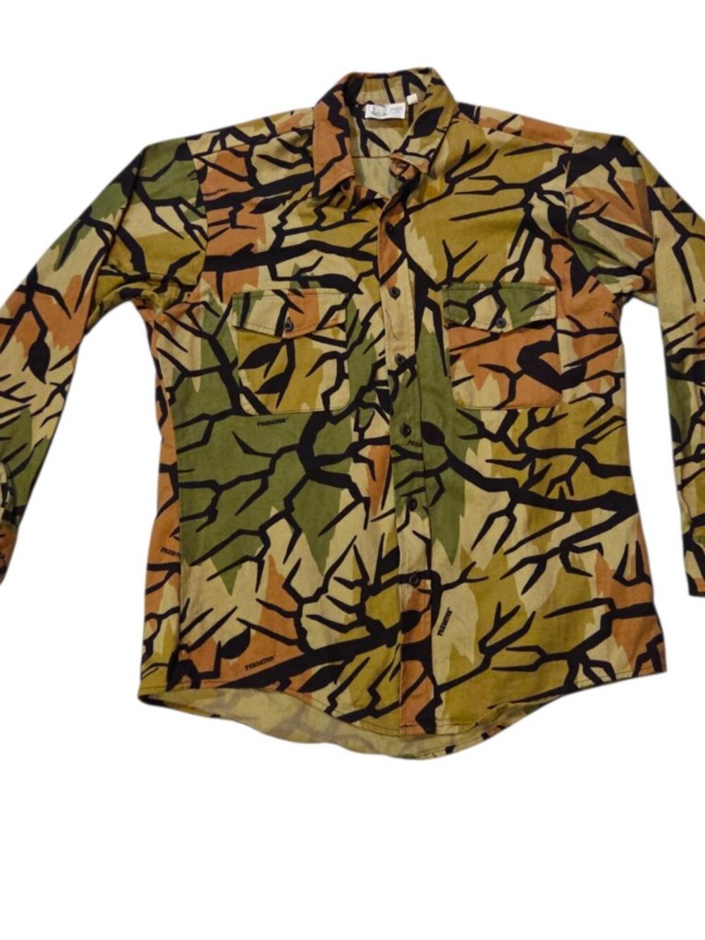 Vintage Predator Camo Shirt Mens Large Button Up Hunting Long Sleeve USA 90s